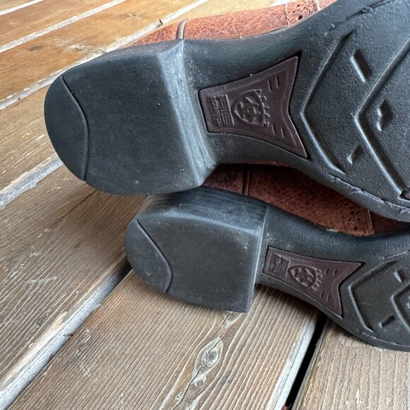 Ariat Heritage Stockman Brown and Tan Round Toe Stockman Cowboy Boot - Men's 7D - Picture 14 of 15